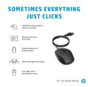 HP 150 Mouse - USB Type A - Optical - Black