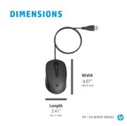 HP 150 Mouse - USB Type A - Optical - Black