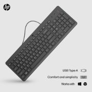 HP 150 Keyboard - Cable Connectivity - USB Type A Interface