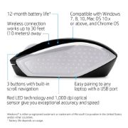 HP 200 Mouse - Radio Frequency - USB - Optical - 3 Button(s) - Pike Silver